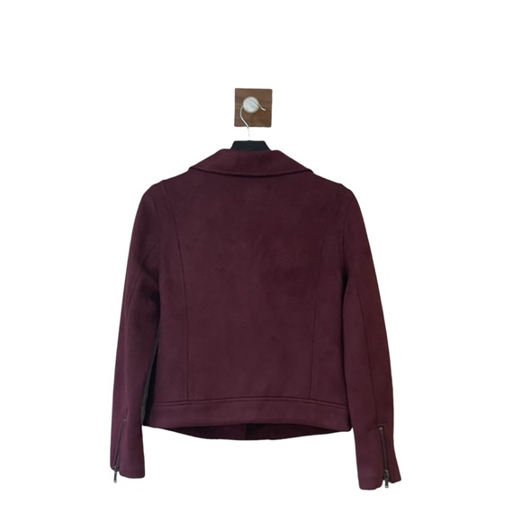 Old‎ Navy Faux Suede Maroon Moto Biker Jacket - Picture 3 of 13